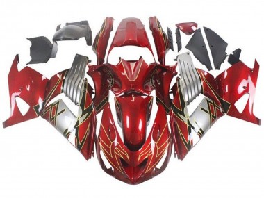 Cheap 2006-2011 Kawasaki ZX14R ZZR1400 Motorcycle Fairings - Red Silver Black Gold