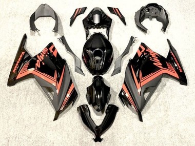 Cheap 2013-2024 Kawasaki EX300 Motorcycle Fairings - Glossy Black Orange