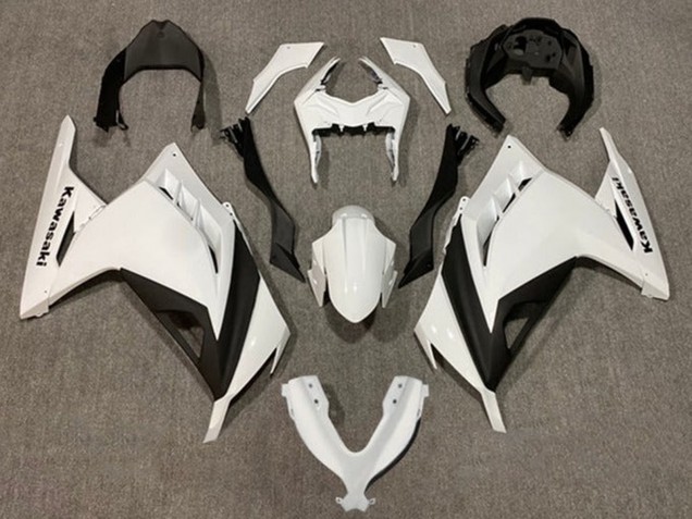 2013-2024 Kawasaki EX300 Motorcycle Fairings - Pearl White Black