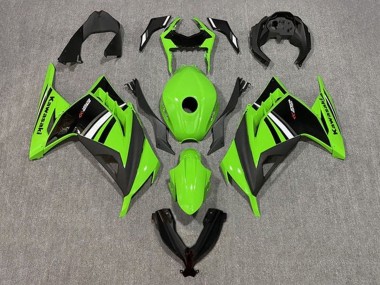 Cheap 2013-2024 Kawasaki EX300 Motorcycle Fairing - Green White Black Stripe