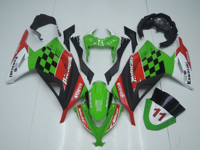2013-2024 Kawasaki EX300 Motorcycle Fairings - Green White Red Black Motocard