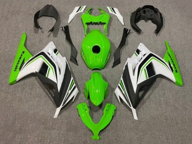 Cheap 2013-2024 Kawasaki EX300 Motorcycle Fairings - Green White Black Stripe
