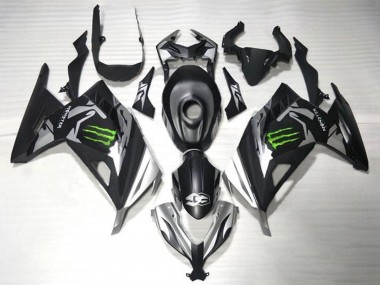 Cheap 2013-2024 Kawasaki EX300 Motorcycle Fairings - Matte Black Silver Green Monster