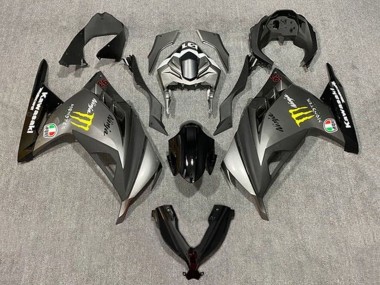 Cheap 2013-2024 Kawasaki EX300 Motorcycle Fairings - Matte Grey Black Yellow Monster