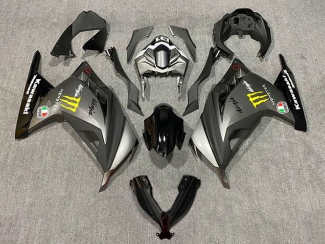 2013-2024 Kawasaki EX300 Motorcycle Fairings - Matte Grey Black Yellow Monster
