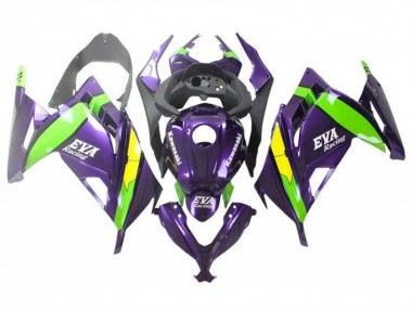 Cheap 2013-2024 Kawasaki EX300 Motorcycle Fairings - Purple Green Yellow Eva Racing