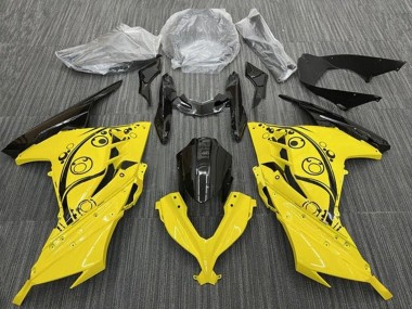 Cheap 2013-2024 Kawasaki EX300 Motorcycle Fairings - Yellow Black Circles