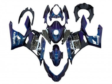 Cheap 2018-2024 Kawasaki Ninja 400 Motorcycle Fairings - Blue White Honeycomb