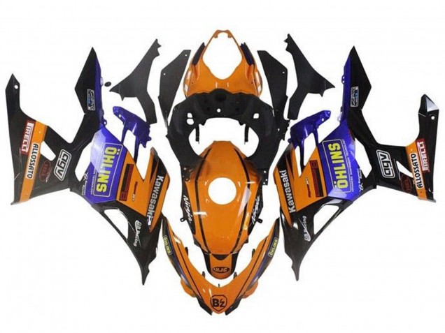 2018-2024 Kawasaki Ninja 400 Motorcycle Fairings - Orange Black Blue Yellow OHLINS