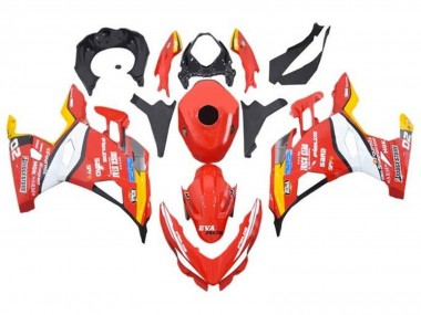 Cheap 2018-2024 Kawasaki Ninja 400 Motorcycle Fairings - Red White Yellow Black Trick Star Bridgestone