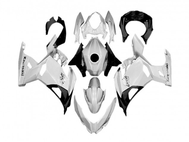 2018-2024 Kawasaki Ninja 400 Motorcycle Fairings - White Silver Black