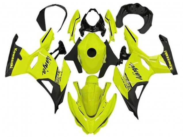 2018-2024 Kawasaki Ninja 400 Motorcycle Fairings - Neon Yellow Black