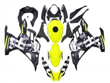 Cheap 2018-2024 Kawasaki Ninja 400 Motorcycle Fairings - Yellow Black White Skull