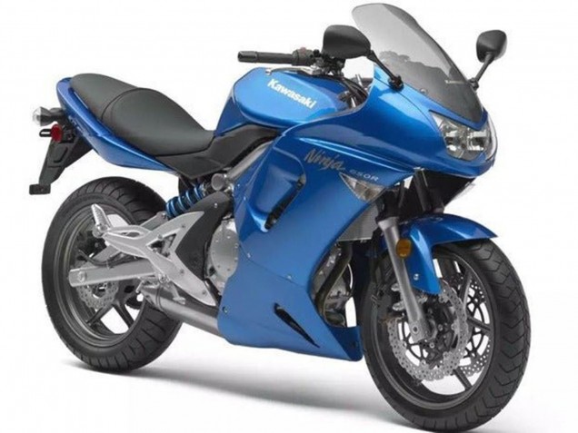 2006-2008 Kawasaki Ninja 650 EX650 Motorcycle Fairings - Blue Chrome