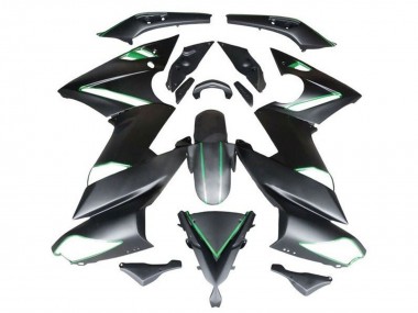 Cheap 2009-2011 Kawasaki Ninja 650 EX650 Motorcycle Fairings - Matte Black Green Stripe