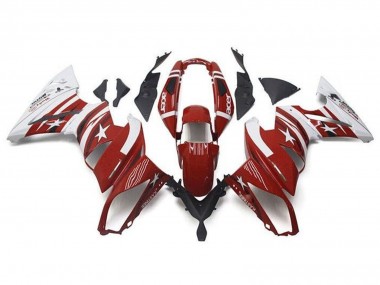 Cheap 2009-2011 Kawasaki Ninja 650 EX650 Motorcycle Fairings - Red White Star Acer