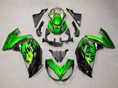 Cheap 2012-2016 Kawasaki Ninja 650 EX650 Motorcycle Fairings - Green Glossy Black