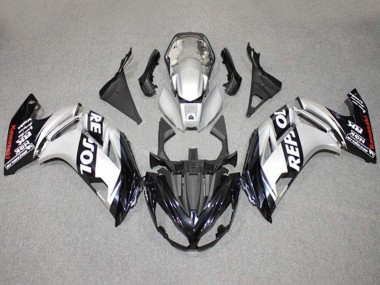 Cheap 2012-2016 Kawasaki Ninja 650 EX650 Motorcycle Fairings - Silver Black Repsol