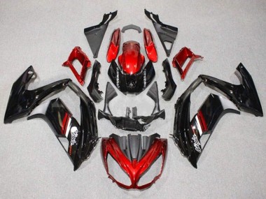 Cheap 2012-2016 Kawasaki Ninja 650 EX650 Motorcycle Fairings - Red Glossy Black