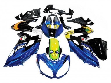Cheap 2012-2016 Kawasaki Ninja 650 EX650 Motorcycle Fairings - Blue Yellow Shark