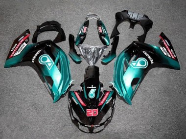 Cheap 2012-2016 Kawasaki Ninja 650 EX650 Motorcycle Fairings - Blue Glossy Black Petronas