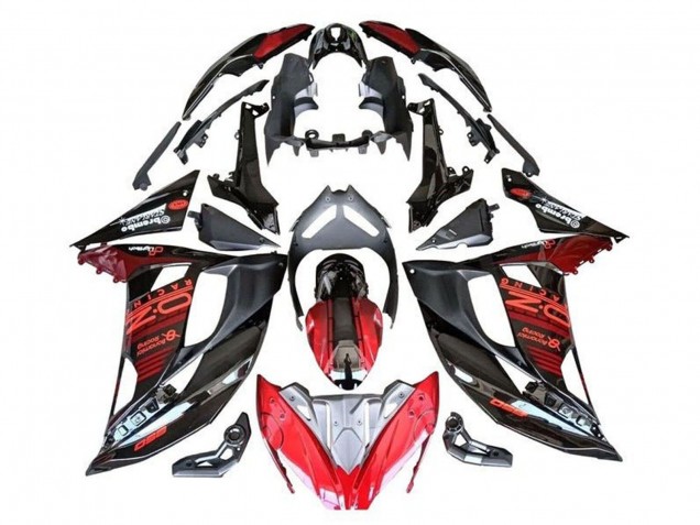 2017-2019 Kawasaki Ninja 650 EX650 Motorcycle Fairings - Red Black Silver