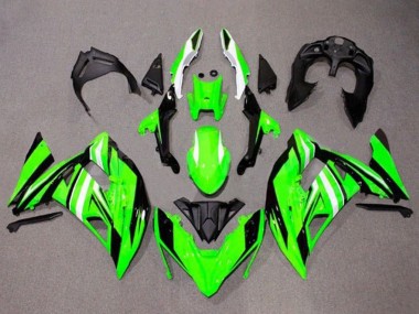 Cheap 2017-2019 Kawasaki Ninja 650 EX650 Motorcycle Fairings - Green White Black Stripe