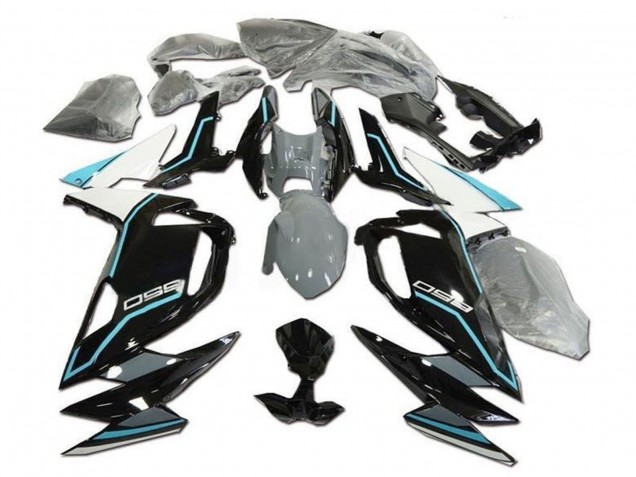 2020-2024 Kawasaki Ninja 650 EX650 Motorcycle Fairings - White Blue Glossy Black