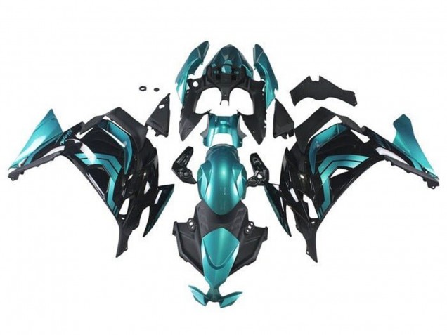 2020-2024 Kawasaki Ninja 650 EX650 Motorcycle Fairings - Teal Blue Black