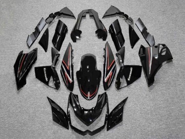 Cheap 2010-2013 Kawasaki Z1000 Motorcycle Fairings - Glossy Black Red Stripe