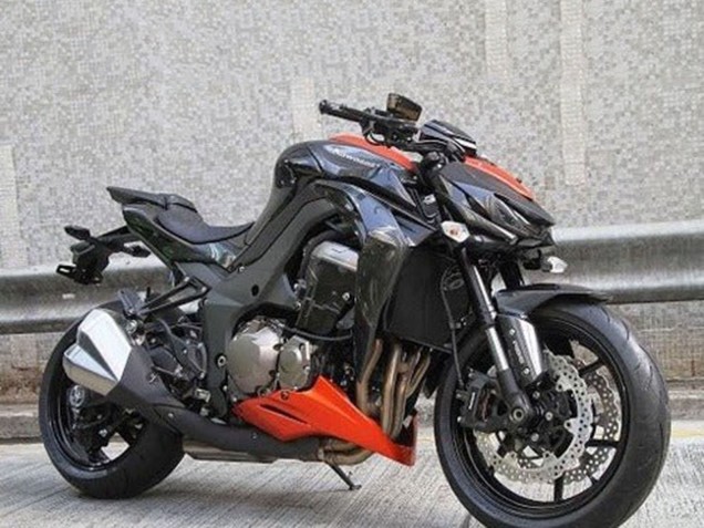 2014-2019 Kawasaki Z1000 Motorcycle Fairings - Black Orange