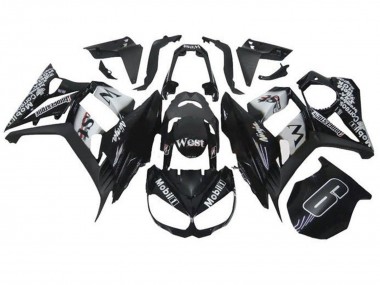 Cheap 2010-2016 Kawasaki Z1000SX Motorcycle Fairings - Glossy Black White Mobil West