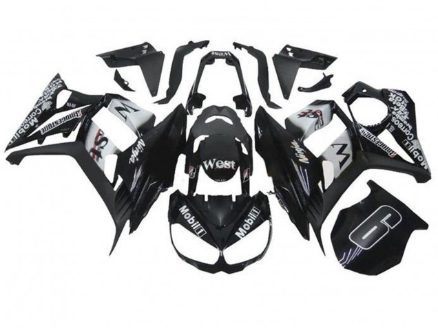 2010-2016 Kawasaki Z1000SX Motorcycle Fairings - Glossy Black White Mobil West
