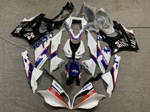 2009-2014 BMW S1000RR Motorcycle Fairing - White Red Blue Glossy Black Tyco