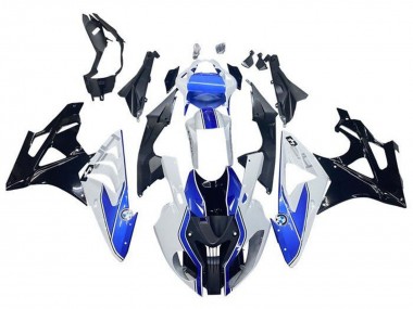 Cheap 2009-2014 BMW S1000RR Motorcycle Fairings - White Blue Glossy Black HP