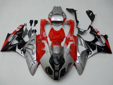 Cheap 2009-2014 BMW S1000RR Motorcycle Fairings - Silver Red Black