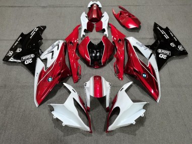 Cheap 2009-2014 BMW S1000RR Motorcycle Fairings - White Red Glossy Black Castrol