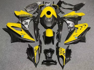Cheap 2009-2014 BMW S1000RR Motorcycle Fairings - Yellow Faux Carbon Fiber