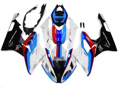 Cheap 2017-2018 BMW S1000RR Motorcycle Fairings - White Blue Red Black Stripe