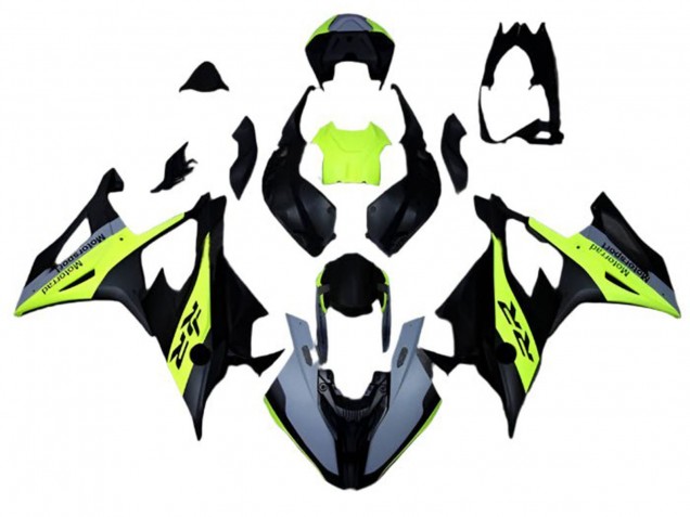 2019-2022 BMW S1000RR Motorcycle Fairings - Matte Black Grey Neon Yellow