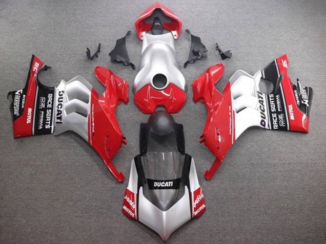 2020-2021 Ducati Panigale V4 V4S Motorcycle Fairings - Silver Red Glossy Black