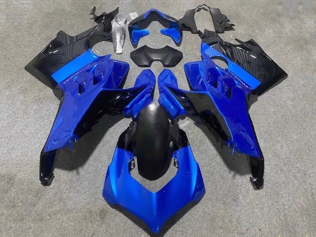2020-2021 Ducati Panigale V4 V4S Motorcycle Fairings - Blue Glossy Black