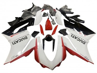 Cheap 2015-2020 Ducati 959 Motorcycle Fairings - White Red Glossy Black