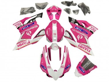 Cheap 2011-2014 Ducati Panigale 899/1199 Motorcycle Fairings - Pink White Glossy Black Fiamm