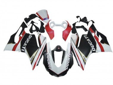 Cheap 2011-2014 Ducati Panigale 1199 Motorcycle Fairings - White Red Matte Black