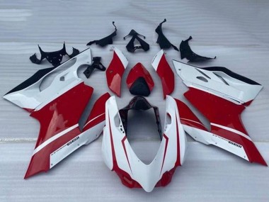 Cheap 2011-2014 Ducati Panigale 1199 Motorcycle Fairing - White Red Glossy Black