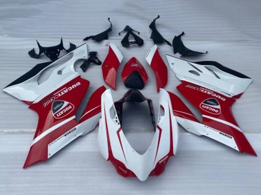 Cheap 2011-2014 Ducati Panigale 1199 Motorcycle Fairings - White Red Glossy Black
