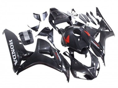 Cheap 2006-2007 Honda CBR1000RR Motorcycle Fairings - Faux Carbon Fiber Red White