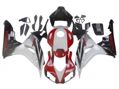 Cheap 2006-2007 Honda CBR1000RR Motorcycle Fairings - White Red Glossy Black Fade