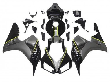 Cheap 2006-2007 Honda CBR1000RR Motorcycle Fairings - Grey Glossy Black Yellow Stripe